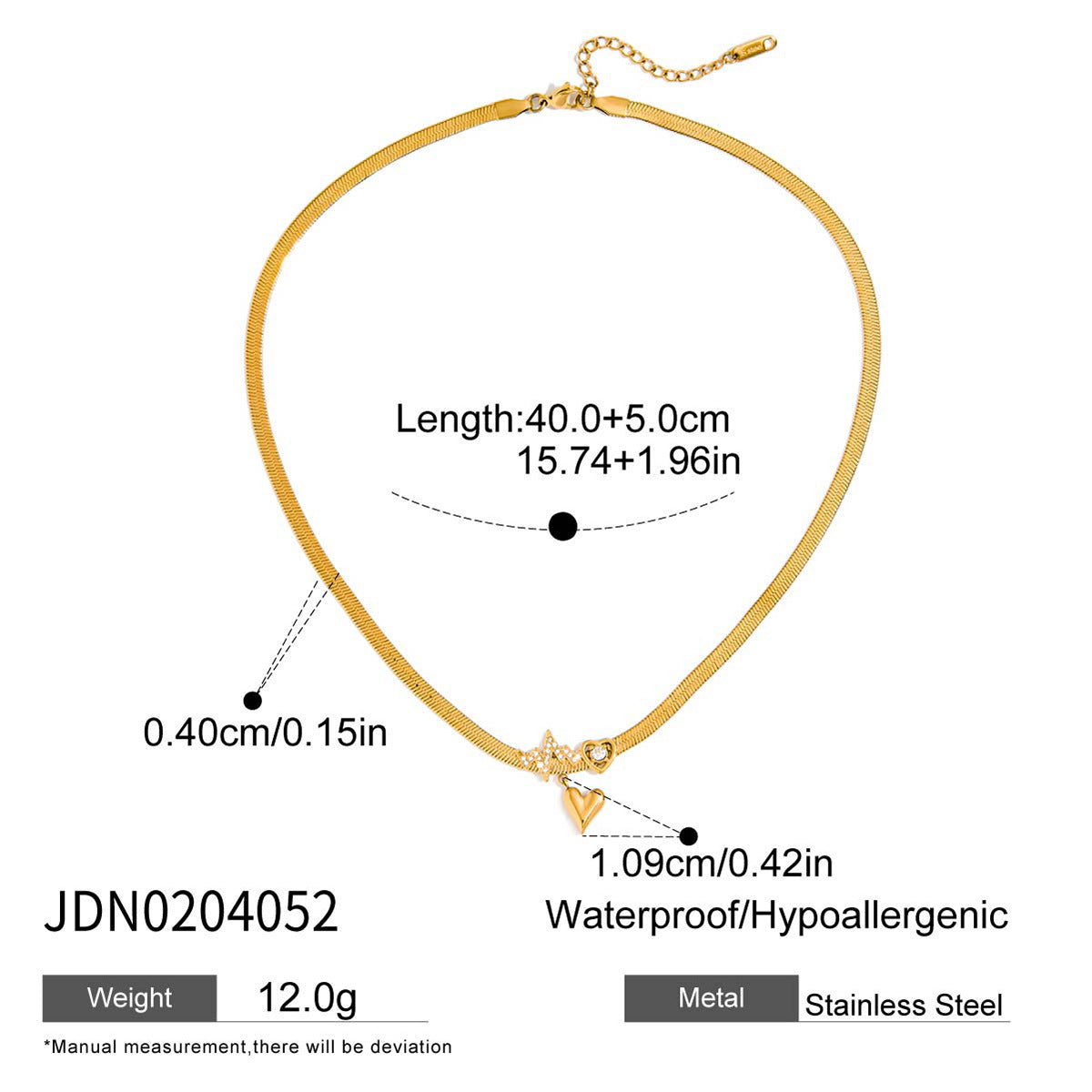 Geometric Heart Stainless Steel Necklace