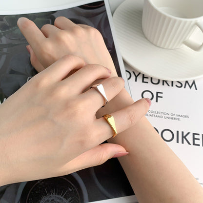 Geometric Heart Titanium Steel Ring