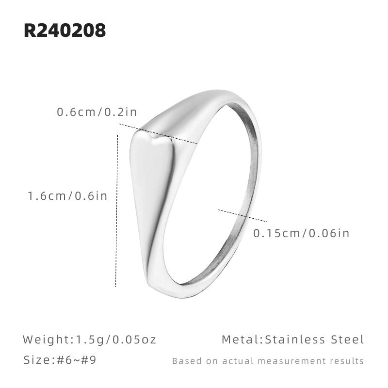 Geometric Heart Titanium Steel Ring
