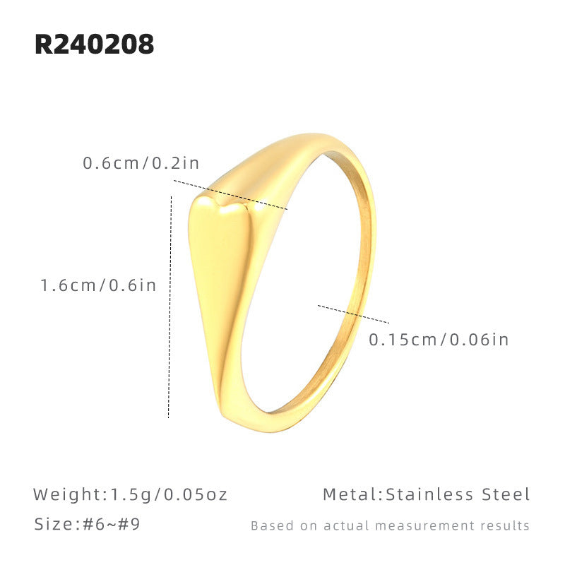 Geometric Heart Titanium Steel Ring