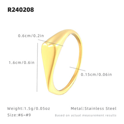 Geometric Heart Titanium Steel Ring
