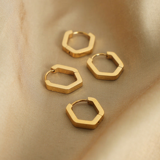 Geometric hexagon earrings
