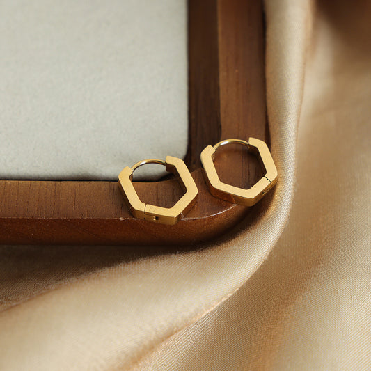 Geometric hexagon earrings