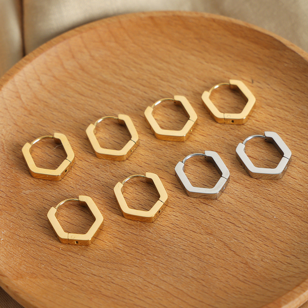 Geometric hexagon earrings
