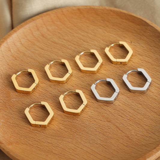 Geometric hexagon earrings