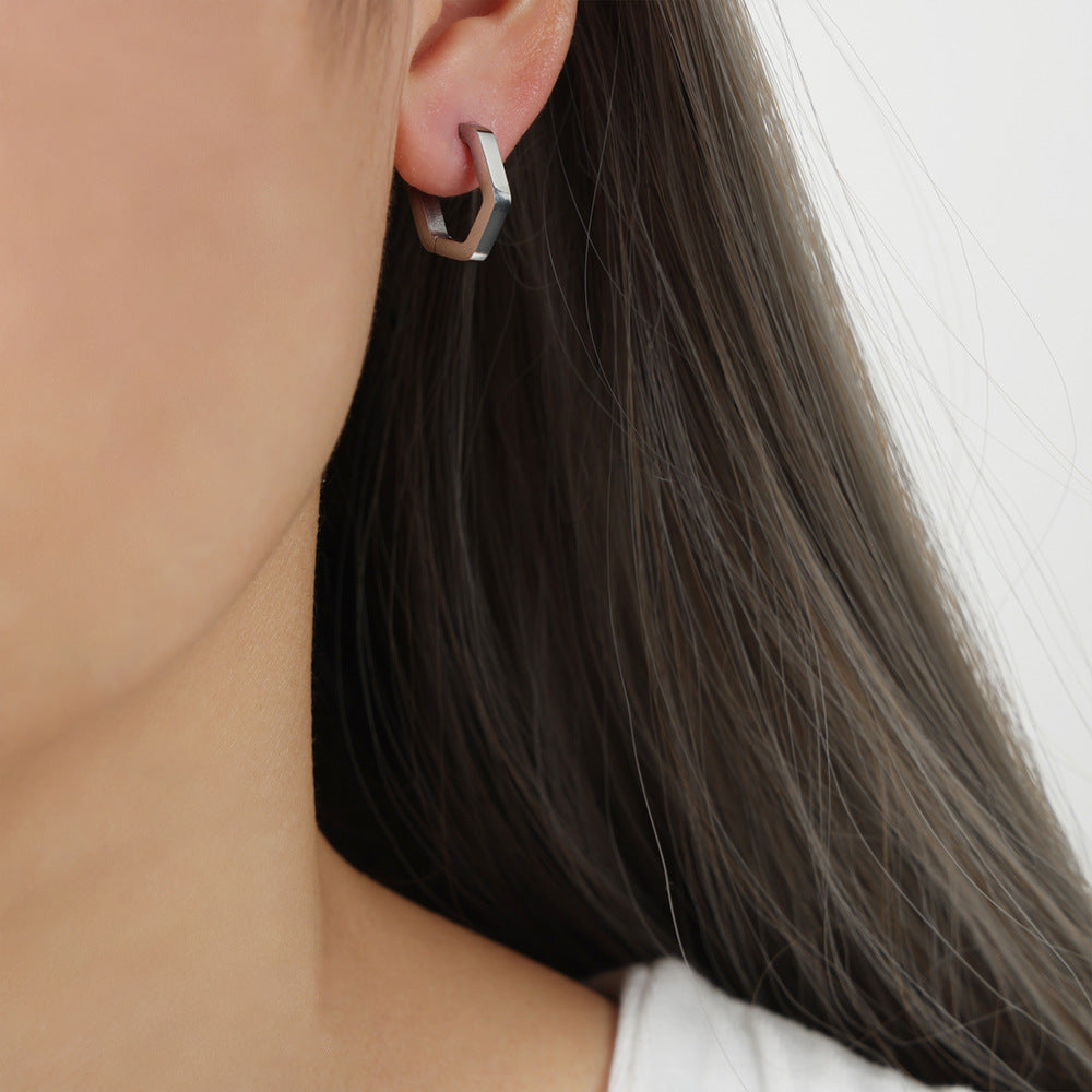 Geometric hexagon earrings
