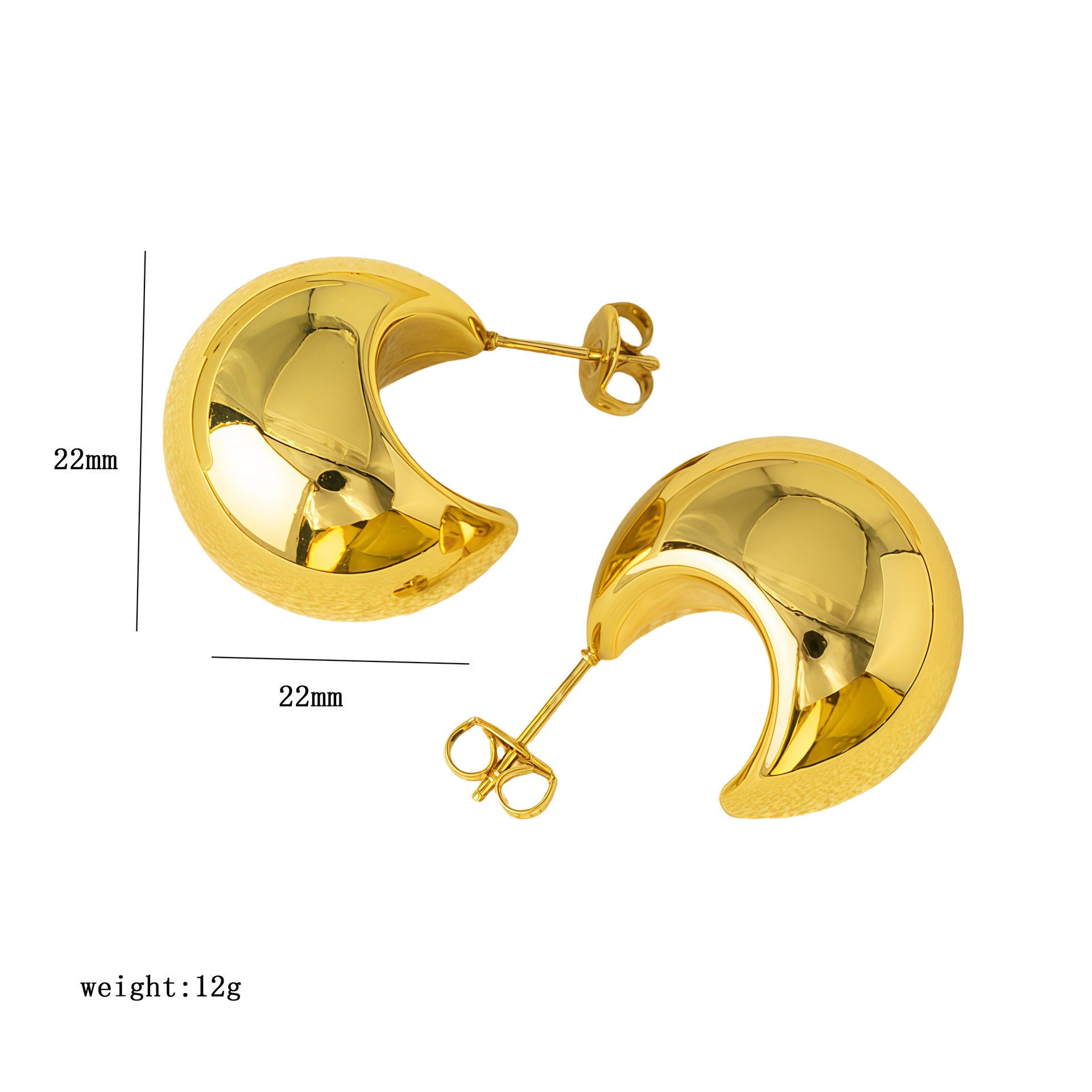 Geometric Hollow Gold Plated Earrings