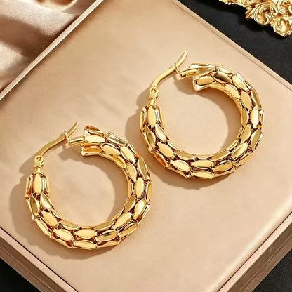 Geometric Hollow Hoop Earrings
