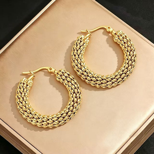 Geometric Hollow Hoop Earrings