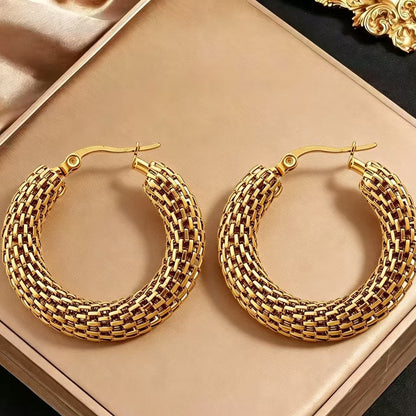 Geometric Hollow Hoop Earrings