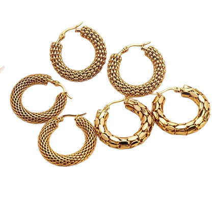 Geometric Hollow Hoop Earrings