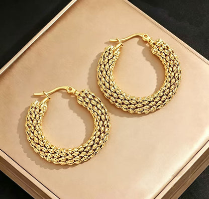 Geometric Hollow Hoop Earrings
