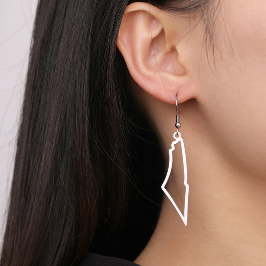 Geometric Hollow Mountain Pendant Earrings