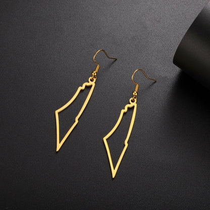 Geometric Hollow Mountain Pendant Earrings