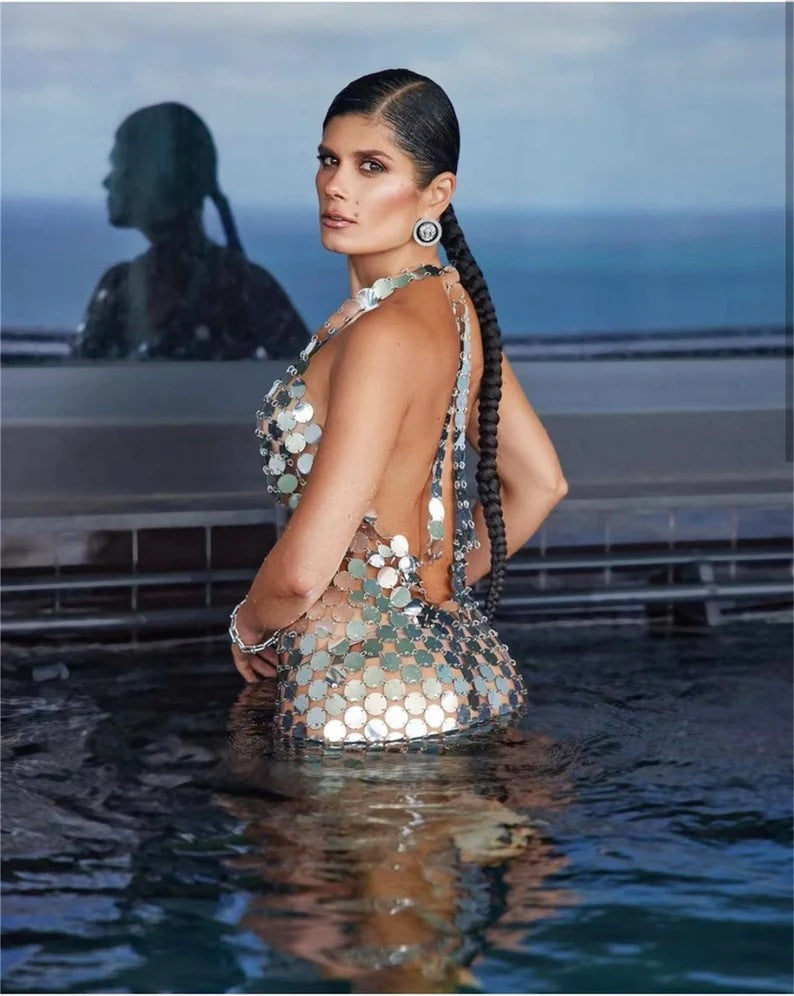 Geometric Hollow Sequin Body Chain
