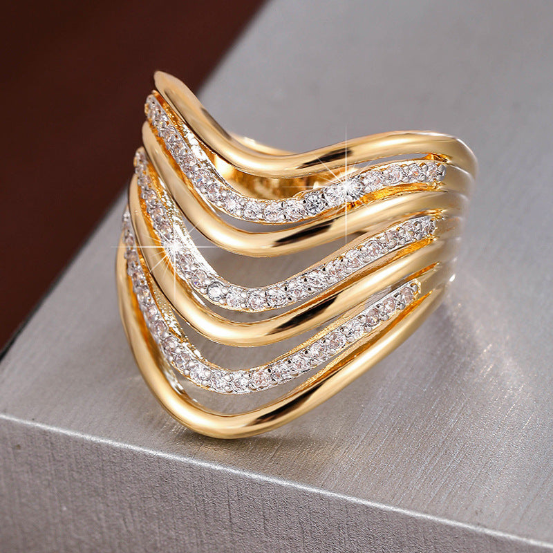 Geometric Hollow Zircon Stackable Rings
