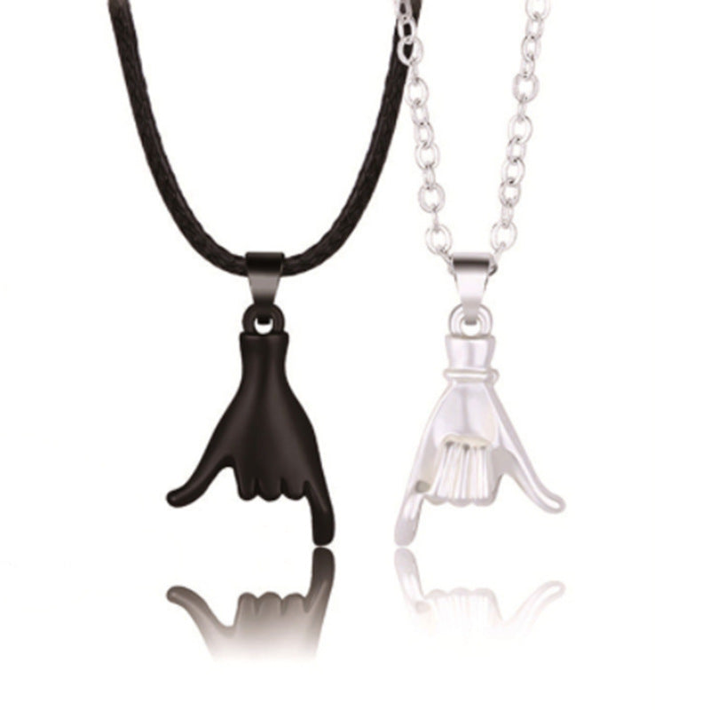 Geometric Hook Couple Pendant Necklace