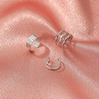 Geometric Hoop Earrings with C-Shape Clip