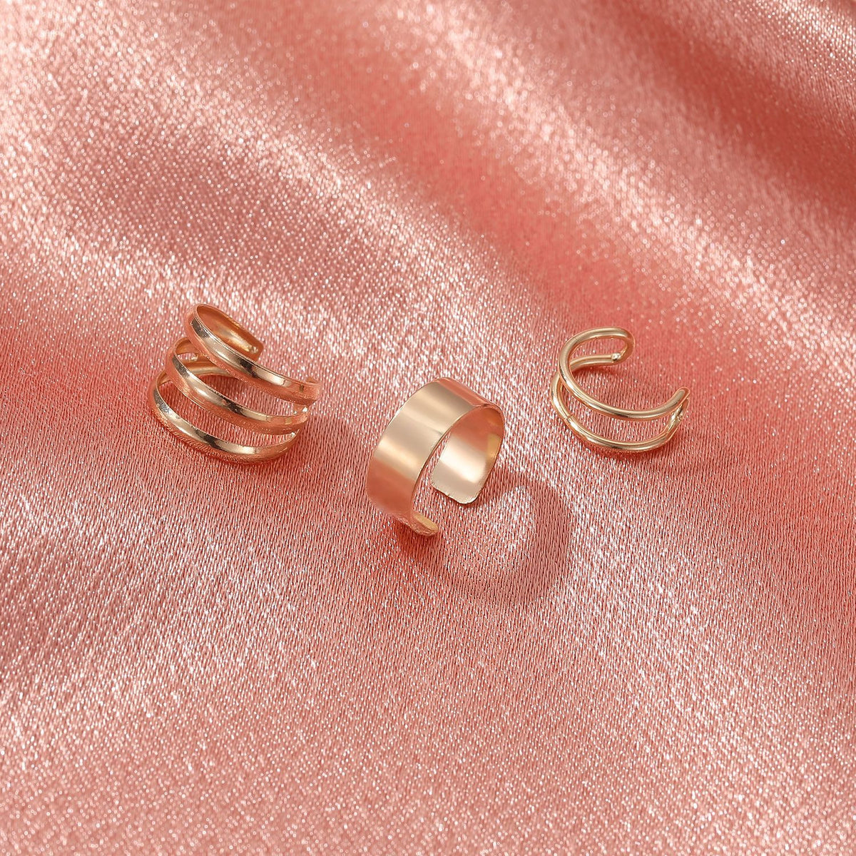 Geometric Hoop Earrings with C-Shape Clip