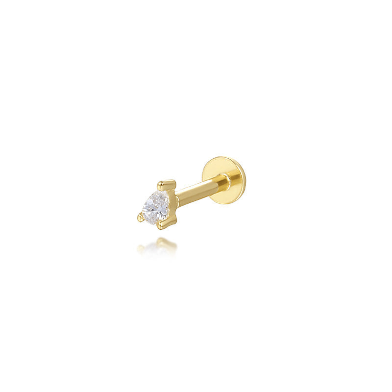 Geometric Horse-Eye Zircon Stud Earrings