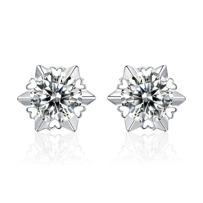 Geometric Imitation Moissanite Silver Plated Jewelry Set