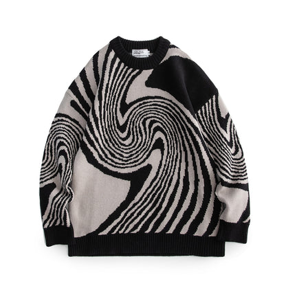 Geometric Jacquard Acrylic Knit Sweater