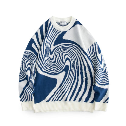 Geometric Jacquard Acrylic Knit Sweater