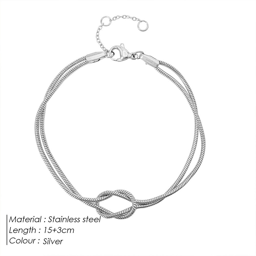 Geometric Knotted Snake Bone Bracelet