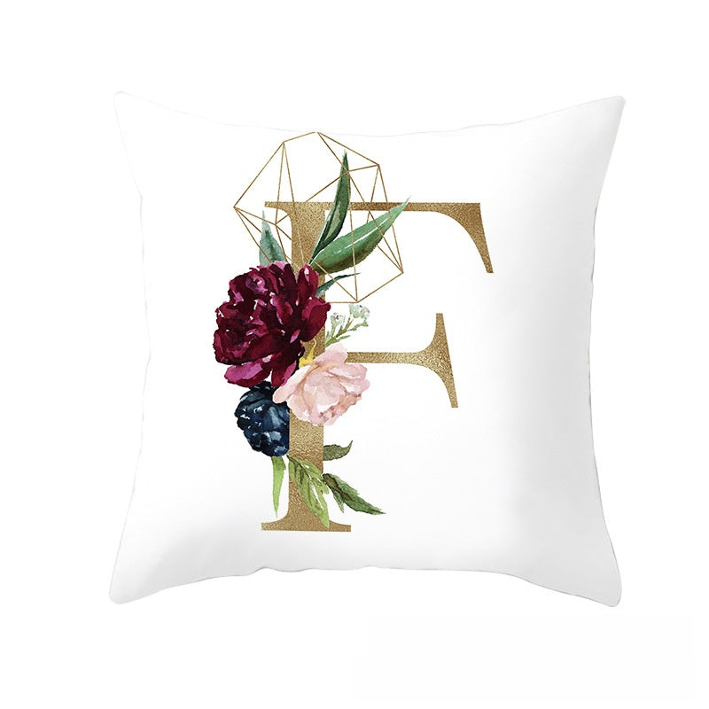 Geometric Letter Throw Pillow Cover
