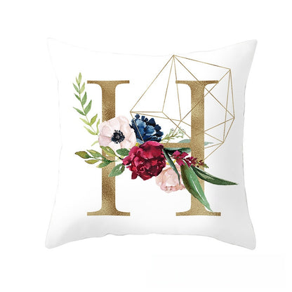 Geometric Letter Throw Pillow Cover