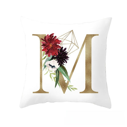 Geometric Letter Throw Pillow Cover