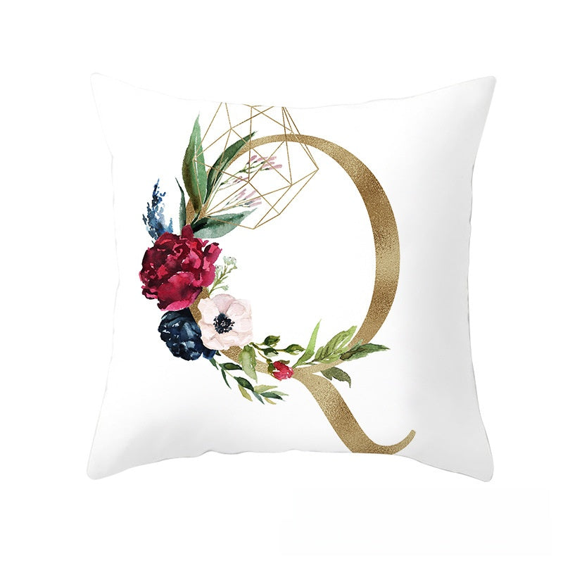 Geometric Letter Throw Pillow Cover