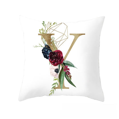Geometric Letter Throw Pillow Cover