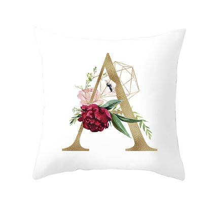 Geometric Letter Throw Pillow Cover
