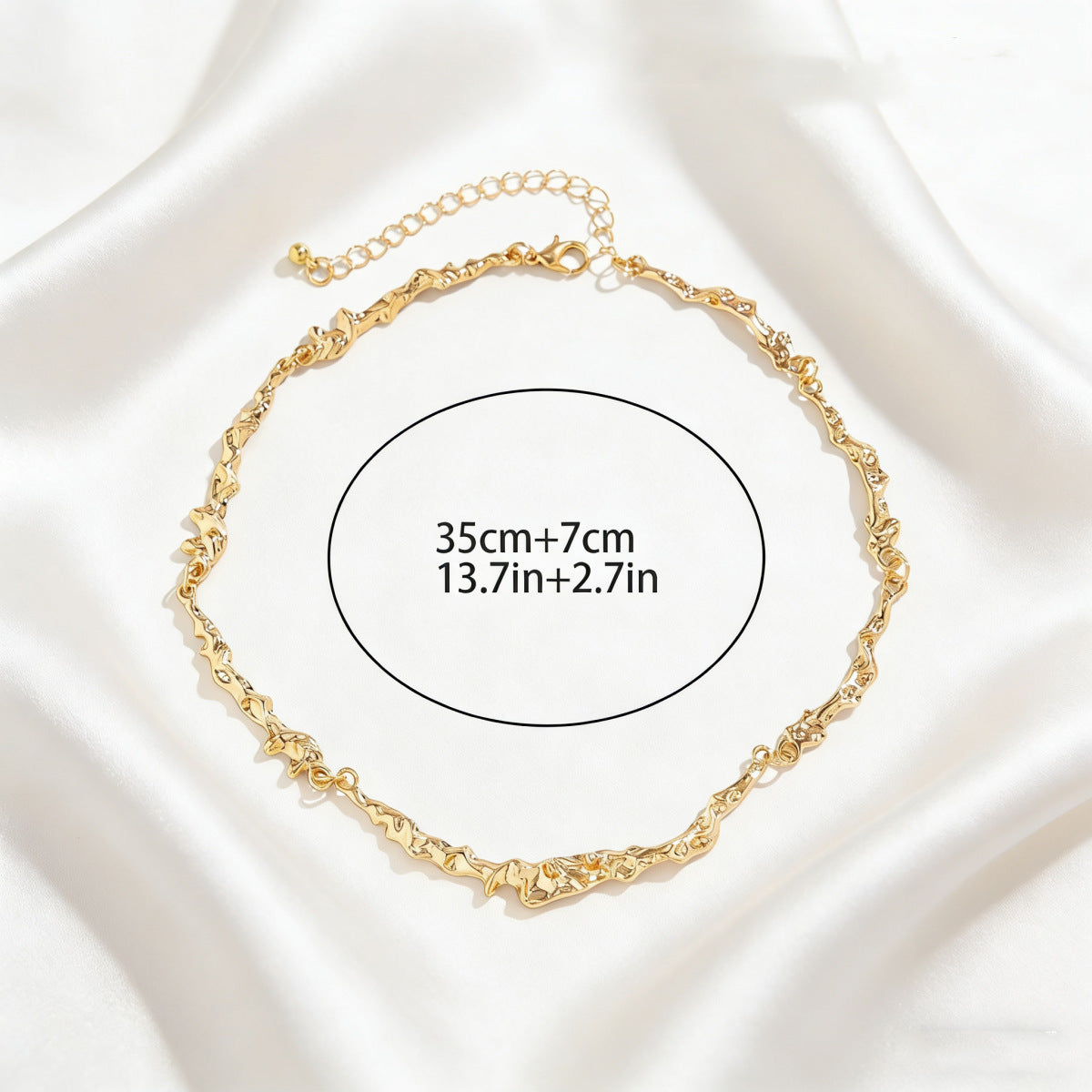 Geometric Lock Bone Chain Necklace
