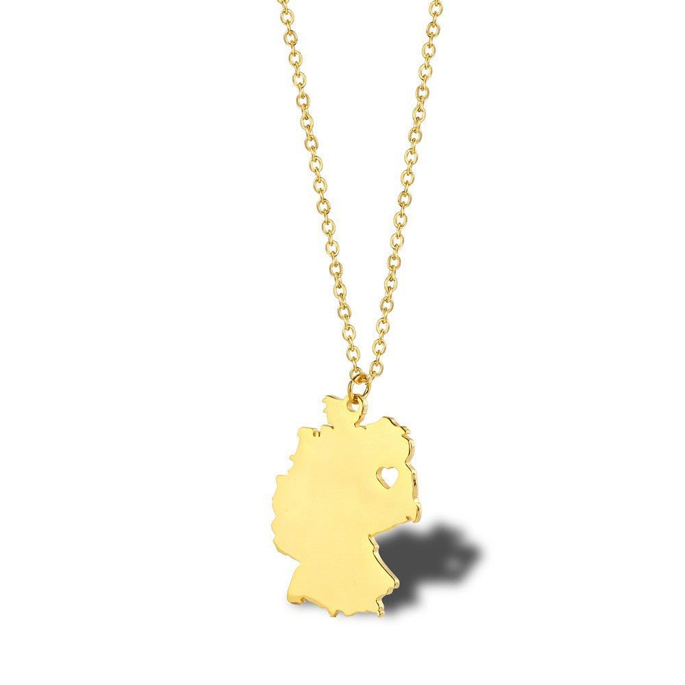 Geometric Map Pendant Necklace