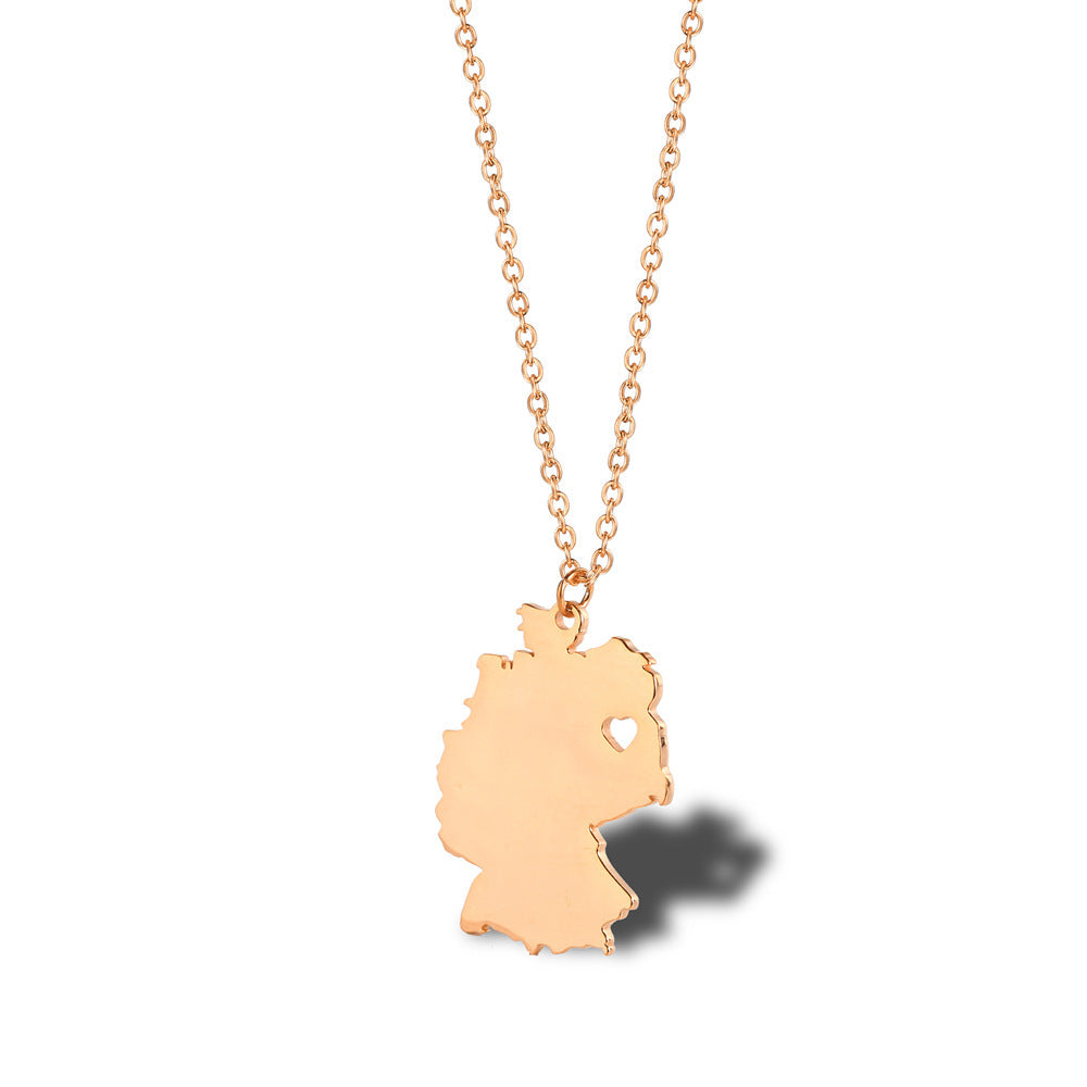 Geometric Map Pendant Necklace