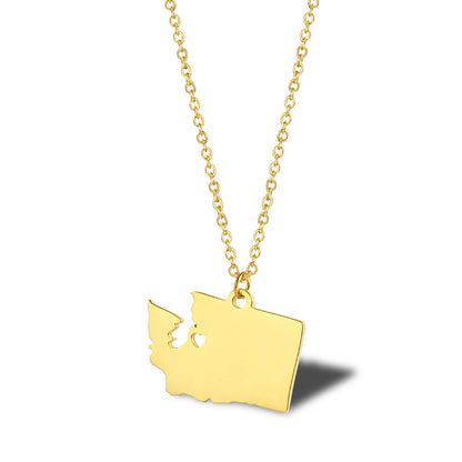 Geometric Map Pendant Necklace