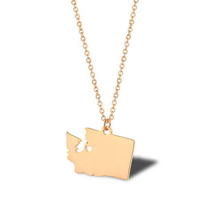 Geometric Map Pendant Necklace