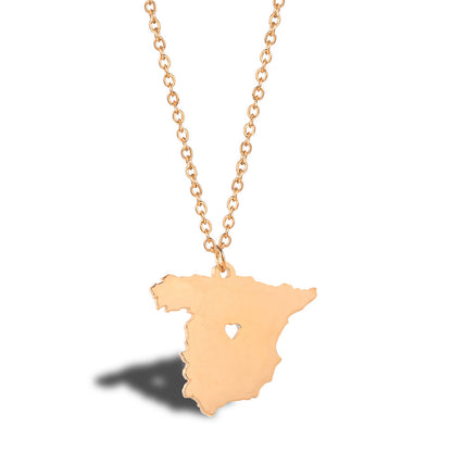 Geometric Map Pendant Necklace