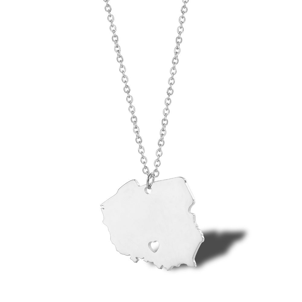 Geometric Map Pendant Necklace