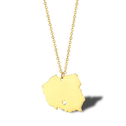 Geometric Map Pendant Necklace