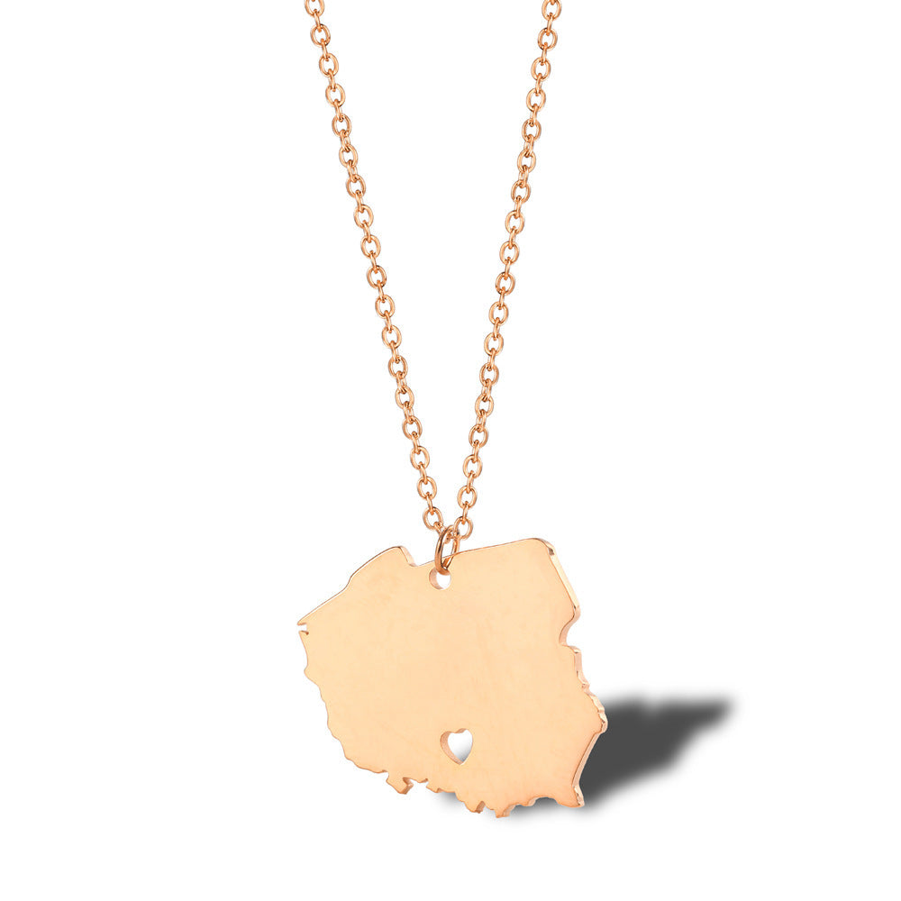 Geometric Map Pendant Necklace