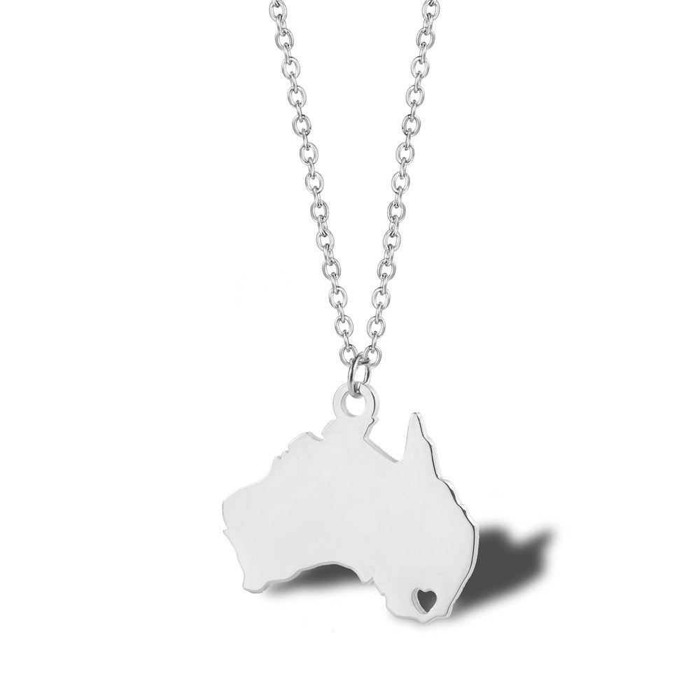 Geometric Map Pendant Necklace
