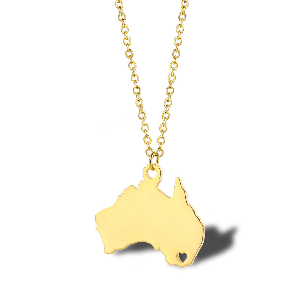 Geometric Map Pendant Necklace