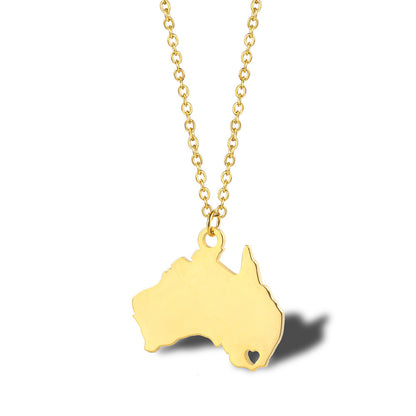Geometric Map Pendant Necklace