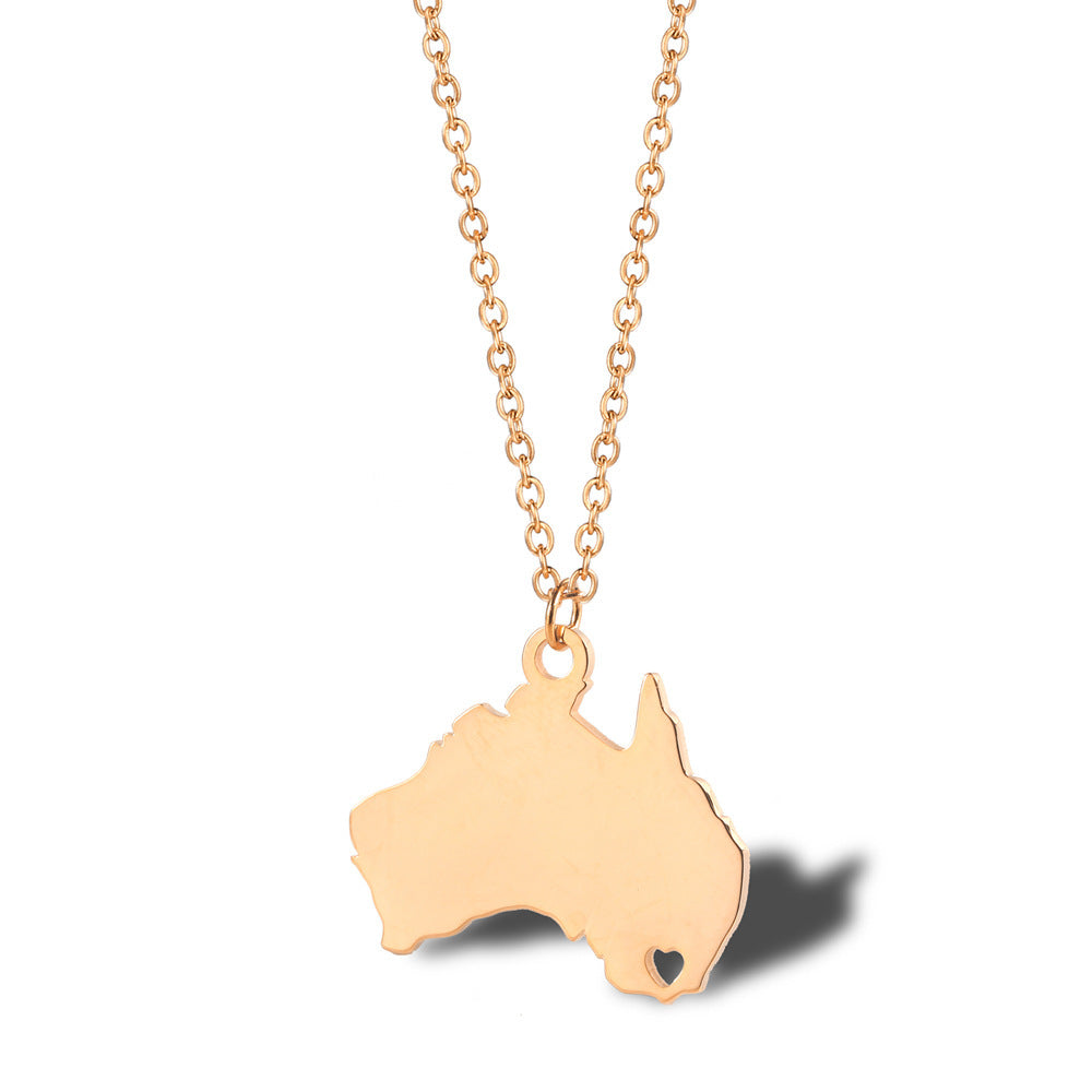 Geometric Map Pendant Necklace