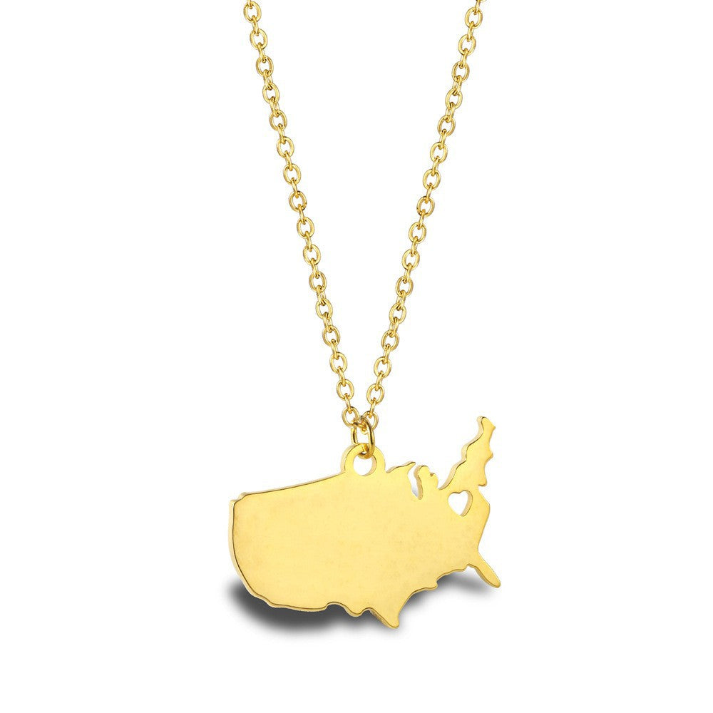 Geometric Map Pendant Necklace