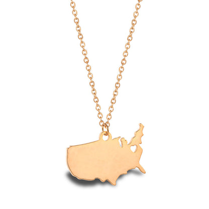 Geometric Map Pendant Necklace
