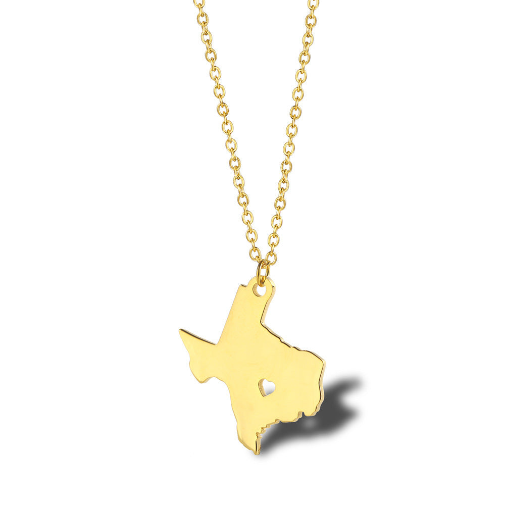 Geometric Map Pendant Necklace